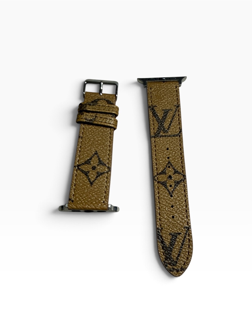 Designer Tan brown Monogram Leather Apple Watch replacement band 38/40/41/44 new
